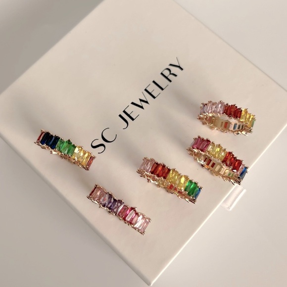 18k Gold Plated Baguette Stone Ring Waterproof Jewelry - Picture 4 of 10